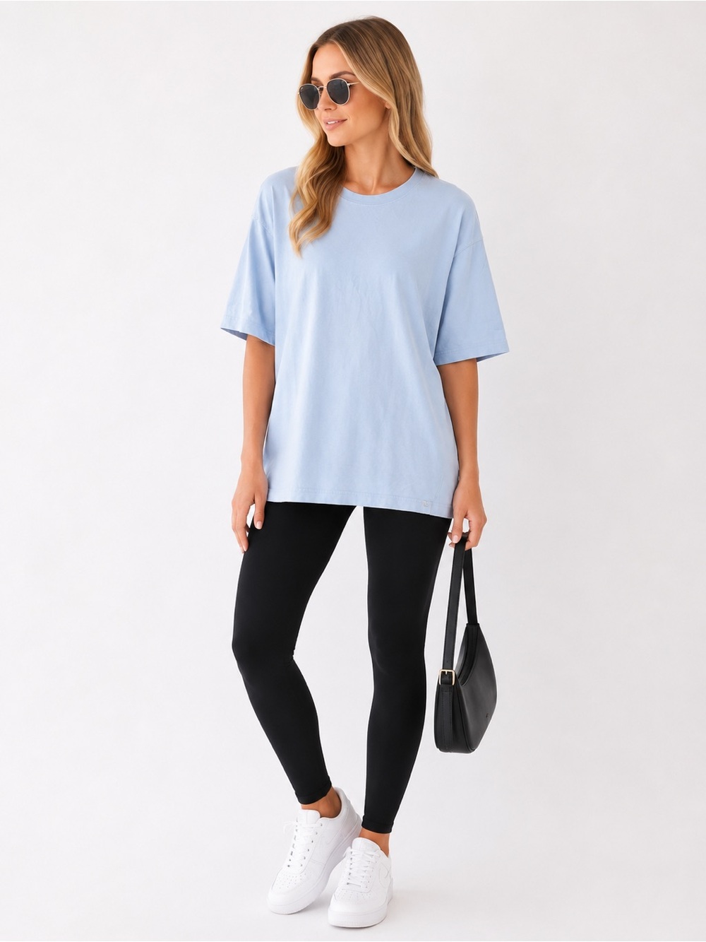 Free People We The Free Classic Relaxed Crew Neck Tee Light Blue XS